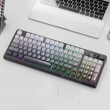 ATTACK SHARK Wireless Bluetooth Dual-Mode Mechanical Feel Keyboard With PBT Keycaps, Display Screen And Knob Gaming Keyboard - View 16