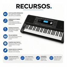 Teclado Musical Roland Ex20a Arranjador 61 Teclas Sensiveis - Preto - Visão 5