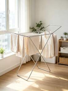 1‑Piece Clothes Drying Rack With Multi‑Hanger Positions. It Can Dry Clothes And Towels. It Saves Space For Storage And Works Both Indoors And On Balconies, Offering Easy And Convenient Home Drying. - A - View 2
