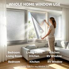 Phim nhôm hai mặt DIY cách nhiệt, bảo vệ riêng tư, chống tia UV, phù hợp cho ban công, phòng ngủ và nhà bếp - Băng keo nhôm trong suốt - Xem 4