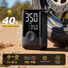 Carsun Mini Wireless Digital Display Air Pump Portable Air Compressor, 17 Cylinder Tire Inflator Dual Screen Digital Display - Tire Pressure Measurement Function, Auto Shut-Off After Inflation, Bottom Storage Box, Integrated Air Hose, With LED Light - Upgraded Wireless Dual-screen Digital Display - Tire Pressure Monitoring - View 4