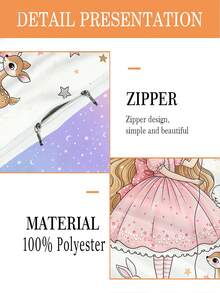 2pcs Cartoon Forest Princess Toddler Bedding Set, Suitable For Children's Bed/Crib, Perfect Holiday Gift (No Filling), 100% Polyester - Multicolor - View 7