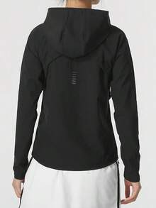 Under Armour Women's Sports Jacket OutRun The STORM Jkt Woven Hooded Jogging Jacket 1361384-001 - Black - View 4