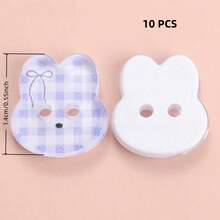 10/16/24/32/40 PCS 1.4cm Cute Jelly Color Cartoon Rabbit Shape Two-Hole All-Season Buttons, Suitable For Clothing Accessories, Dresses, Jackets, Shirts, Knitted Sweaters DIY Accessories, Dolls, Phone Case Decorations - Bunny Shape - View 13