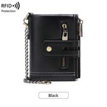 FOREVER MIYIN Dompet Lipat Pendek Pria dengan Perlindungan RFID, Dompet Koin dengan Resleting Ganda, Tempat Kartu Kapasitas Besar dengan Rantai Anti-Hilang, Jendela Foto ID untuk Penggunaan Sehari-hari - MultiWarna - View 15