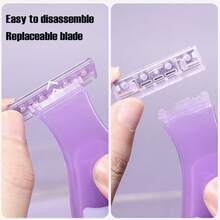3pcs Women's Shaving Razor Set, Home Hair Removal Tool For Underarm, Leg, Pubic Hair Trimming And Cleaning, Private Area Shaver, Leg Razor, Replaceable Blade Head, Christmas, Back To School, Holiday, New Year Gift, Perfect Party Gift, Party Favor, Women's Gift, Perfect Gift For Mom - Multicolor - View 6