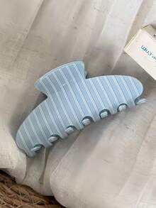 1件粉色與白色條紋亮面圓形髮夾，適合半紮馬尾，完美打造高髮髻造型，展現韓系甜美活力女孩風，適合旅行、度假、約會、購物、下午茶等場合，清新柔美可愛且具美感的髮飾 - 彩色 - 查看 3
