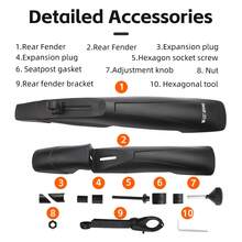 Bicycle Mudguard, Mountain Bike Quick Release Extended Mudguard, Suitable For 26/27.5/29 Inch Bicycle Riding Accessories - Black - View 8
