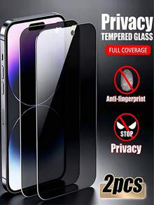 2pcs 17 Pro Max/17/17 Pro/17 Air/16 Pro Max/16/16 Pro/16 Plus/15 Pro Max/15/15 Pro/15 Plus/14 Pro Max/14/13/12/11 Privacy Tempered Glass Screen Protector, 9H+ Hardness, Compatible With Phone Cases, Easy Installation, Bubble-Free, Anti-Scratch - Black - View 25