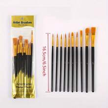 10pcs Multi-Function Nylon Bristle Art Paint Brush Set, Watercolor, Gouache, Liner Brushes - Sets - View 8