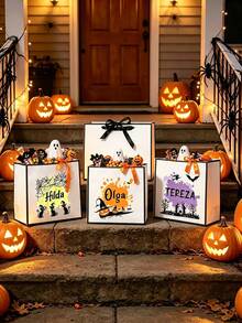 1pc Gift Bag (Gift Box Alternative/Bridesmaid Gift Box/Wedding Favor), Suitable For Wedding Party, Customized Birthday Gift Packaging, Engagement And Various Holidays (Christmas, Halloween, Etc.) - White - View 2