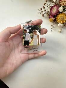 Custom Photo Acrylic Keychain, Personalized Couple Name Bag Charm, DIY Photo Key Chain, Cute Bag Pendant Accessory, Valentine's Day Gift - Multicolor - View 4