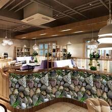 1 Roll Self-Adhesive Stone And Floral Pattern, Rental-Friendly Premium PVC Wallpaper Contact Paper, Modern Vintage 3D Effect, Easy To Install Wall Covering, Suitable For Bedroom, Living Room, Accent Wall, Furniture Refurbishment, Rental Home Decor, All Season Use, Christmas Decoration. - Lithops - View 9