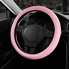 Elegant Leopard Print Patchwork Car Steering Wheel Cover, Patchwork Design With Inner Ring, Fits 15-Inch Steering Wheels, Snug Fit For Original Car, Car Interior Accessory - Multicolor - View 5