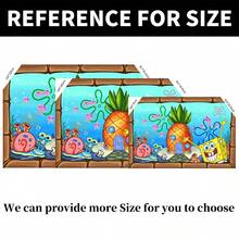 WPETLE Pineapple House Underwater Backdrop, Cartoon Photography Background, Children's Birthday Party Wall Decor - Multicolor - View 6