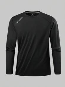 Men's Breathable UV Protection Long Sleeve Sports T-Shirt, Outdoor Hiking Fitness Quick-Dry Crew Neck Top - Multicolor - View 5