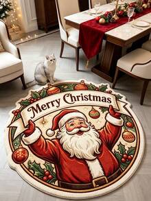 1pc Santa Claus Pattern Doormat, Christmas Gift, Doormat, Small Rug, Welcome Mat, Carpet, Floor Mat, Outdoor Doormat, Kitchen Rug, Home Decor, Front Door Mat, Area Rug, Outdoor Mat - Multicolor - View 2