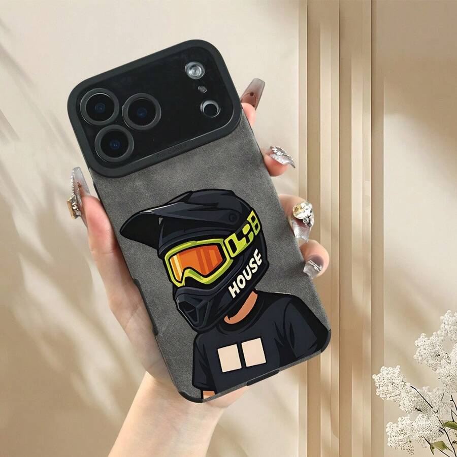 Cool Motocross Rider Helmet Cartoon Phone Case For IPhone 17/16/15/14/13/12/11/XS/XR/X/PLUS/PRO/PROMAX, Stylish Protection - 混色 1 - 查看 1