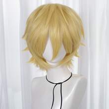 Wig Unisex Medium-Short 12 Inci, Terbuat dari Serat Sintetis Tahan Panas, Cocok untuk Cosplay, Pemakaian Sehari-hari, Foto Pesta, Tersedia dalam Berbagai Warna - MultiWarna - View 24