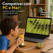 Brinquedo Microscópio Digital Infantil Portátil Zomm 1000x - Amarelo - Visão 9