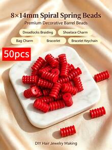 50/100pcs 8x14mm Acrylic Multicolor Spiral Barrel Beads,Cute Cylindrical Large Hole Plastic Beads,Suitable For DIY Hair Accessories And Bead Jewelry Making,Shoe Charms, Bag Chain, Bracelets,Keychains,Crafts For Adults - Multicolor - View 13
