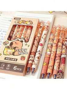 1 Set Basic/Deluxe/Premium Capybara Theme Stationery Set, Great Christmas Gift For Boys And Girls, Learning Reward, Birthday Gift, Classroom Gift, Back To School Gift, Highly Attractive Learning Supplies Gift Suitable For Students And Animal Lovers, Cute Learning Essentials, 3 Stationery Set Options Available (Some Styles May Have Random Colors) - Multicolor - View 7