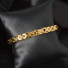 Street Hip-Hop Punk Style Stainless Steel 18K Gold-Plated Bracelet, Suitable For Daily Wear By Men Women, Classic Fashionable Gift Jewelry - Gold - View 1