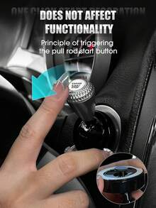 Diamond Patterned Retro Joystick Style One Key Start Lever Cover, Metal Scratch Resistant Engine One Key Start Button Protective Cover, Fashionable Car Interior Modification Accessories, Ideal Gift For Car Enthusiasts, Halloween Gift, Christmas Gift - A - View 2