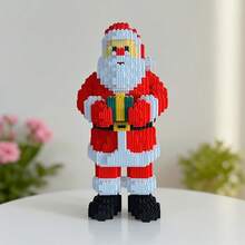 1600pcs Santa Claus Building Blocks Set, Party Game, Office Home Living Room Decoration, DIY 3D Puzzle Blocks, Craft Making, Assembly, Creative Interlocking Toy For Adults And Teens, High Difficulty Challenge Plug-In Building Blocks Assembly, Easter, Halloween, Christmas Gift, Perfect Holiday And Birthday Gift - Multicolor - View 3