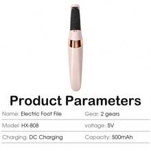 Electric Foot File For Calluses Removal, Rechargeable Pedicure Tool With 2 Interchangeable Heads, 2 Speeds,Home Use Dead Skin Remover - A - View 10