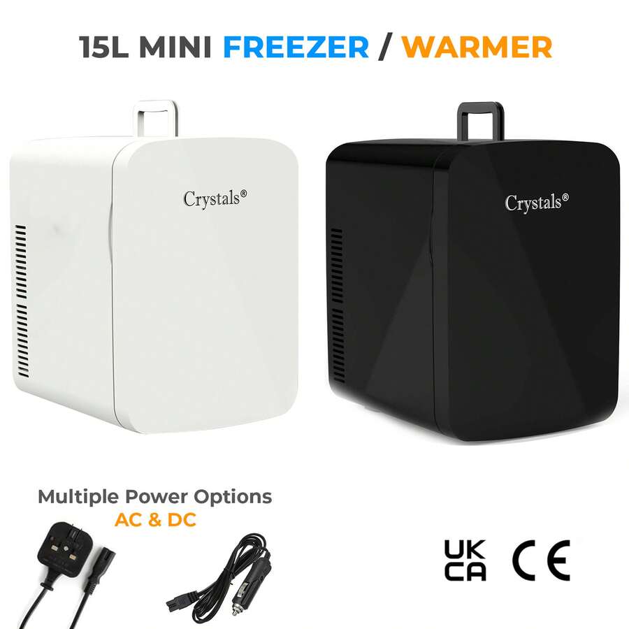 Crystals 15L Compact Mini Electric Refrigerator – Cooler & Warmer - UK Plug(220-240V) - View 1
