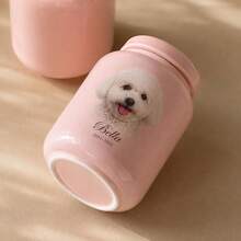 Personalized Pet Cremation Urn, Ceramic Memorial Jar With Lid, Customizable Photo Or Name, Pet Dog Cat Memorial Keepsake, Condolence Gift - Multicolor - View 5