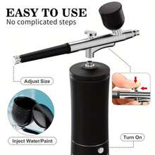 AWHOZR Airbrush Kit With Compressor, Handheld Airbrush With 0.3mm Nozzle, Rechargeable Portable Airbrush, Suitable For Painting, Nail Art, Model Coloring - Black - View 5