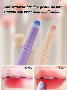 GUOXIAONIU Portable Lip Brush With Cap Mini Lipstick Applicator Makeup Brush Suitable For Lip Gloss Lip Balm Concealer Multi-Use Cream - Multicolor - View 7