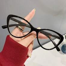 Cat Eye Eyeglasses Clear Glasses Accessories Christmas - Black - View 7
