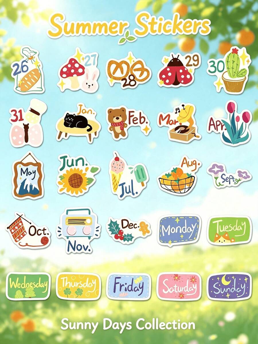 50pcs Daily Handbook Graffiti Stickers Cartoon Cute Hand-Painted For Guitar Suitcase Helmet DIY School Supplies Scrapbook Supplies Mobile Phone Stickers Miracle Stickers Decorative Stickers Birthday Party Gifts Halloween. - Multicolor - View 1