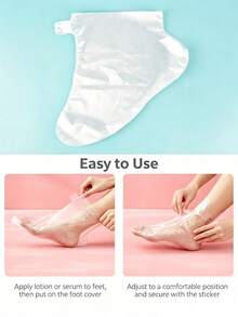 Einweg-Fußpflege-Fußabdeckungen mit Klebeverschluss und auslaufsicherem Design, verdickte Kunststoff-Fußmasken-Beutel für Körperlotion und Fußfeuchtigkeit, transparente Einweg-Fußabdeckungen für Fuß-SPA zu Hause, geeignet für Fußmasken, Paraffinwachs-Behandlung und Fußfeuchtigkeitsversiegelung - A - Übersicht 6