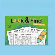 1pc Interactive Treasure Hunt Game Book / Memory & Color Recognition / Durable Travel Educational Cards For Home And School Use/ Find The Difference Book / Colouring Book, Drawing Book/School Supllies, Classroom Supplies - Multicolor - View 12