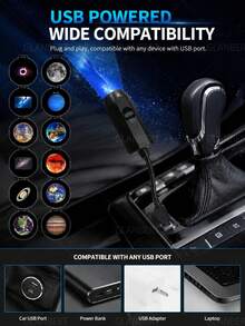 GLANBERT Ultra HD Car Projector Starry Night Light Projector, USB Starry Light, With 360° Gooseneck And Dimmable Function, Suitable For Bedroom Ceiling Decoration - Creative Projection Lamp - View 4