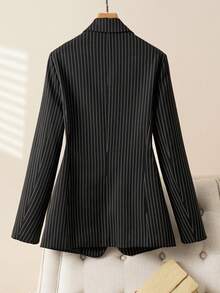Elegant Fashion Women's Solid Color Blazer, Suitable For Casual And Workplace Occasions, Spring White - Black - View 2