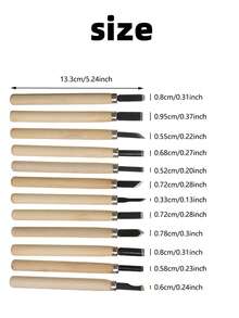 12/10/8/6/5/4/3Pcs Pottery Clay Carving Tools Set Wood Handle High Carbon Steel Chisel Set For Sculpting Crafts Beginners Students - Multicolor - View 2