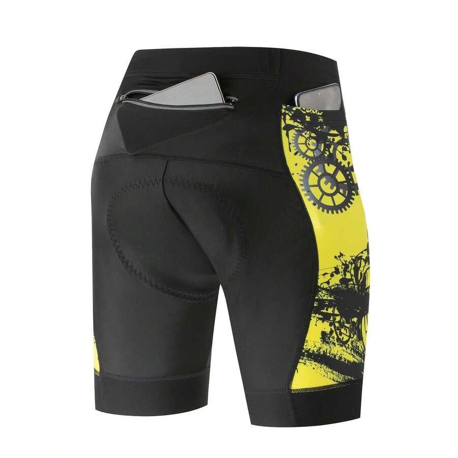Men's Professional Cycling Shorts With 3D Padding, Road And Mountain Bike Compatible, Breathable Quick-Dry, 3-Pocket Cycling Pants - Black - View 1