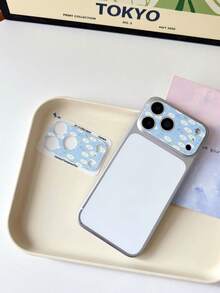 1pc Fresh Blue & White Daisy Print Full Coverage Camera Lens Protector, Anti-Fingerprint 9H Hardness, Compatible With IPhone 18 Pro Max/18 Pro/17 Pro Max/17 Pro, Anti-Oil, Anti-Drop, Anti-Explosion, Bubble-Free, Auto-Adsorption, Easy Installation - Floral - View 5