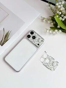 1pc Vintage Sketch Green Floral Leaf Print Full Coverage Anti-Fingerprint 9H Hardness Camera Lens Protector, Compatible With IPhone 18 Pro Max/18 Pro/17 Pro Max/17 Pro, Anti-Oil Anti-Drop Anti-Explosion Bubble-Free Auto-Adsorption Easy Installation Protective Film - Floral - View 6