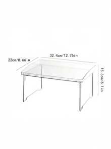 1-2pcs Multi Functional Transparent Folding Storage Rack, Suitable For Kitchen Countertops, Cup Holders, Seasoning Racks, And Bathroom Storage, Practical Storage Rack For Office Desks And Bathrooms - Multicolor - View 5