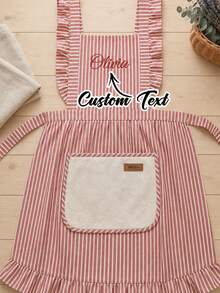 Customizable Kitchen Apron - Personalized Design, Photo Or Text - Woven Polyester Cooking Apron, Washable, Warm, Custom, Unique, Personalized, Ideal Gift For Boyfriend, Girlfriend, Family, Friends, Suitable For Sofa, Bed, Car, Tea Room, Bedroom, Living Room, Bathroom, Dining Room And Other Places. - Multicolor - View 6