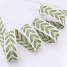 1PC 2Yards 2.5CM Wide Leaf Pattern Embroidered Ribbon, Suitable For Sewing, Handmade Crafts And Gift Wrapping Holiday Supplies - 2 Yards - View 5