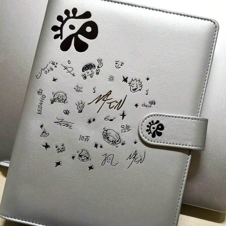 COR/TIS Peripheral Vintage Silver Leather A5 Card Album Detachable Student 3-Inch Idol Photo Card Storage Commemorative Display Photo Album - Multicolor - View 1