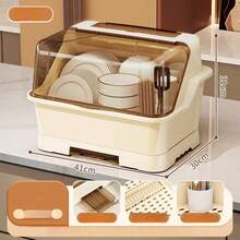 Kitchen Draining Dish Cabinet With Lid, Bowl And Dish Storage Box, Chopsticks And Tableware Household Storage Rack, Storage Box - Multicolor - View 6