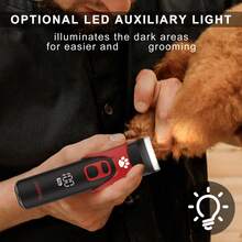1pc High Power Pet Grooming Clipper, Large Pet Hair Trimmer, USB Rechargeable Electric Shaver For Home Use, Cat And Dog Hair Clipper - View 7